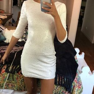 White sequin dress